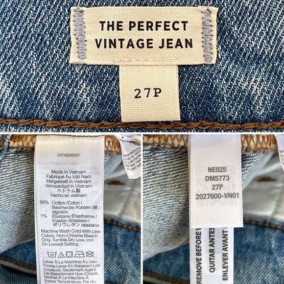 NWT Madewell Petite Perfect Vintage Jean High Waist Distressed Denim Coney 27P - Picture 16 of 16